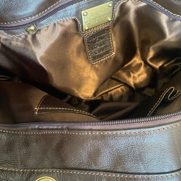 PULICATI ITALY Snake Pattern Calf Hair Leather Large Handbag Tote Bag Purse - Picture 11 of 16